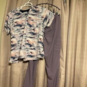 Stylish Scrub Set with Abstract Print